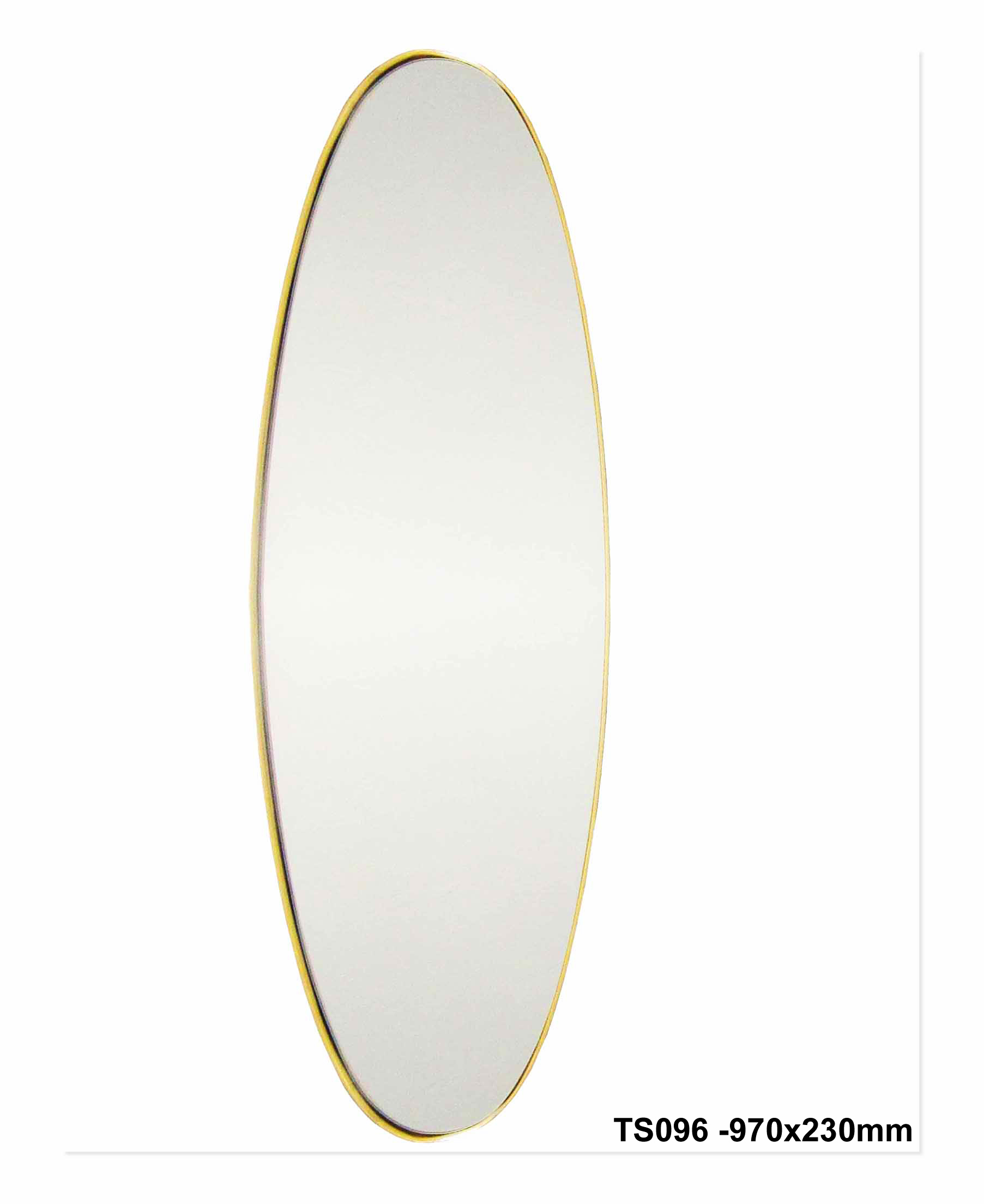 TS096 Wall décor art mirror modern long oval gold frame 970mm